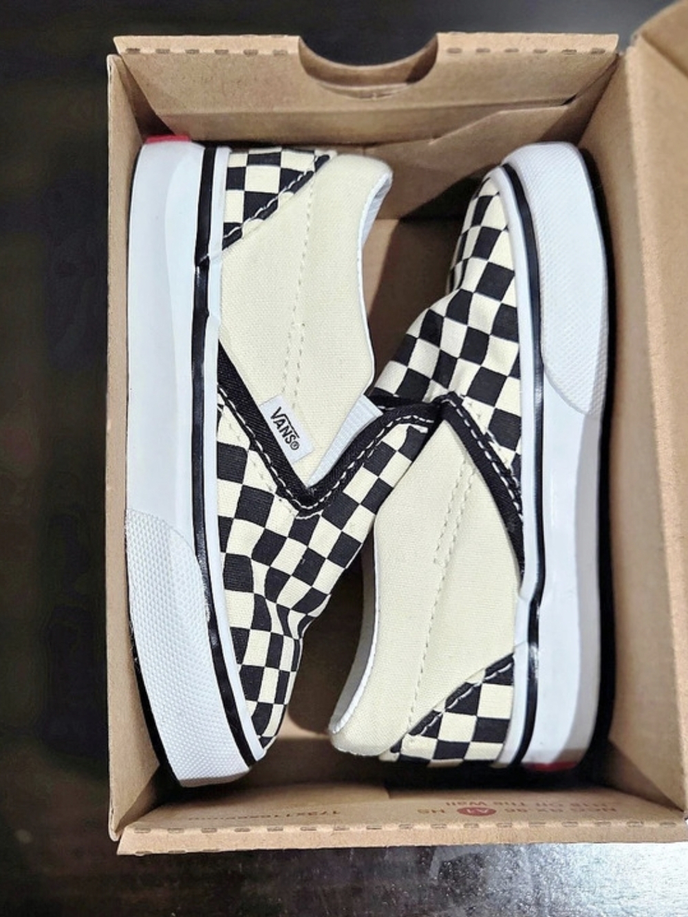 Toddlers Unisex Vans Classic Slip-On Checkered Sneakers US 6.0